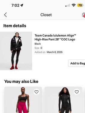 Lululemon Align Team Canada Leggings 28”